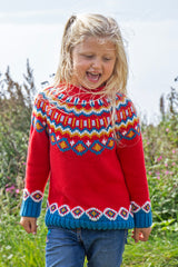 Frugi Fyfe Fairisle Knitted Jumper - True Red Fairisle