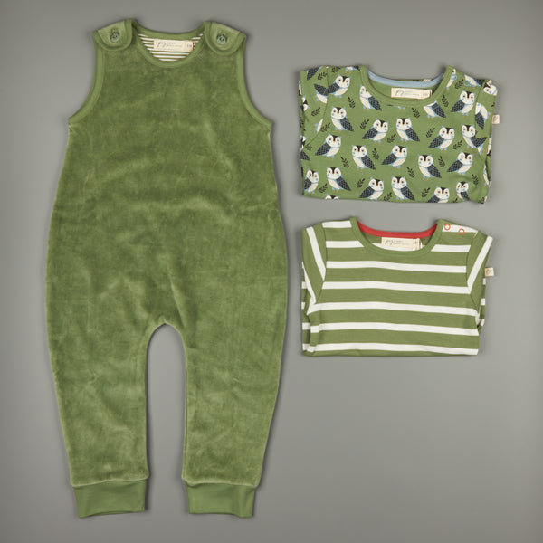 Pigeon Organics Velour playsuit - Green