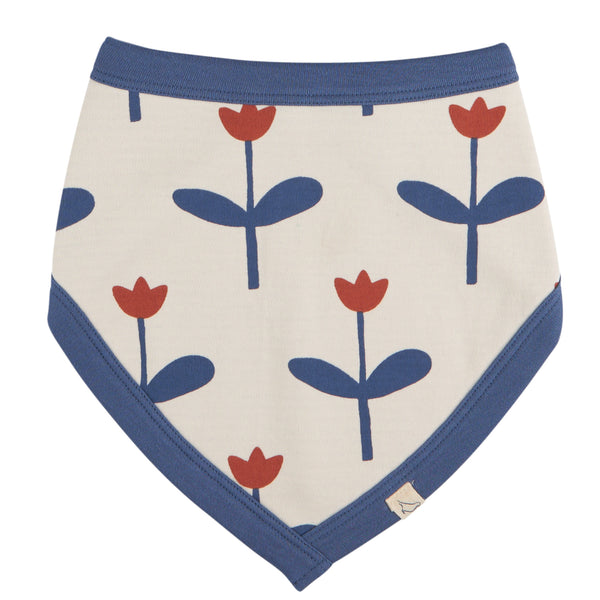 Pigeon Organics Bib (AOP), tulip - blue