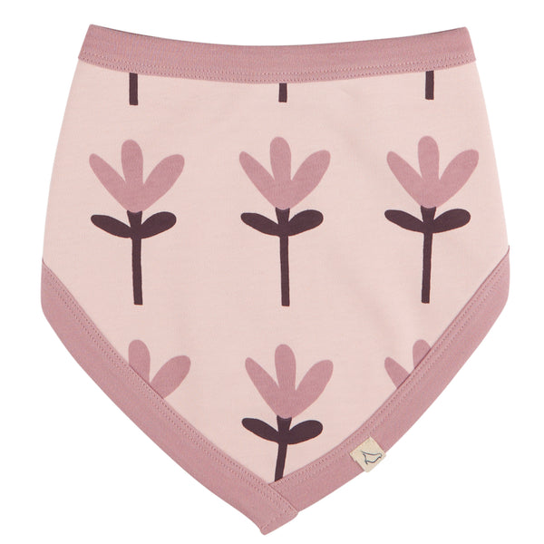 Pigeon Organics Bib (AOP), tulip - pink