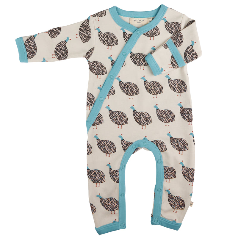 Pigeon Organics Kimono romper (AOP), guinea fowl - ivory