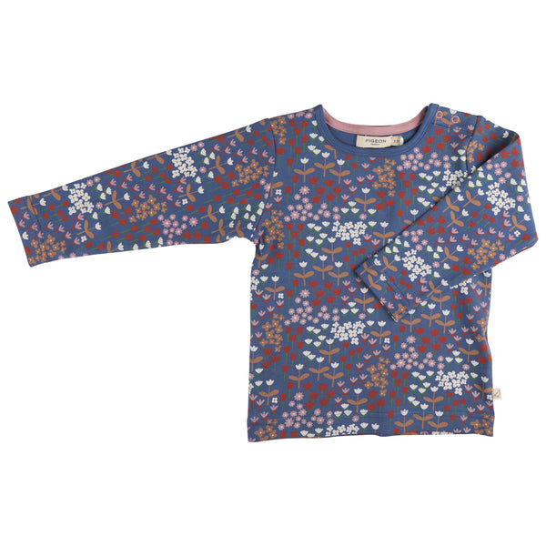 Pigeon Organics T-shirt (AOP), meadow - night blue