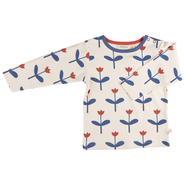 Pigeon Organics T-shirt (AOP), tulip - blue