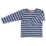 Pigeon Organics T-shirt (Breton stripe), night blue/white