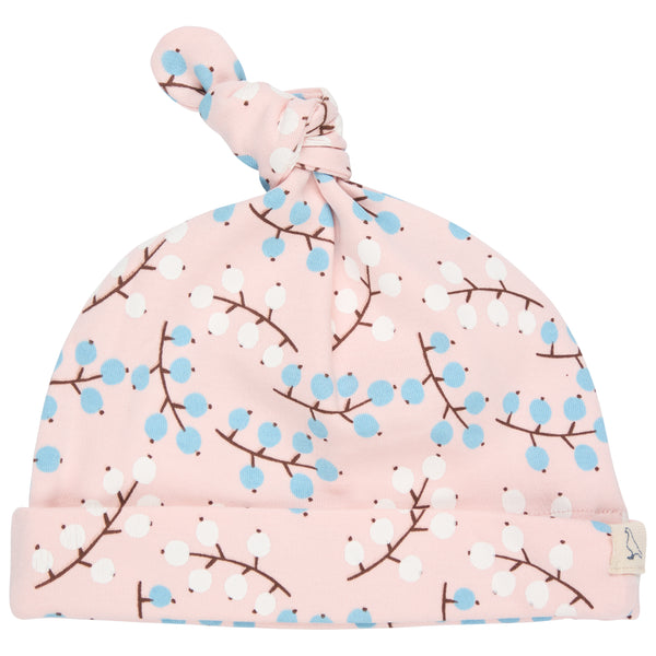 Pigeon Organics Knotted hat (AOP), winter berry