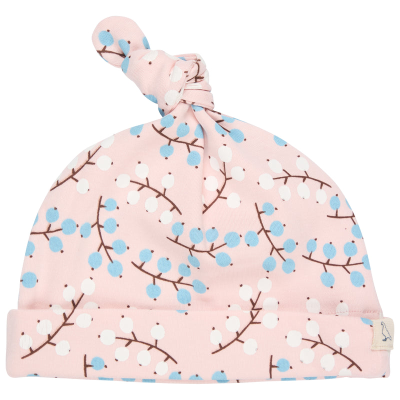 Pigeon Organics Knotted hat (AOP), winter berry