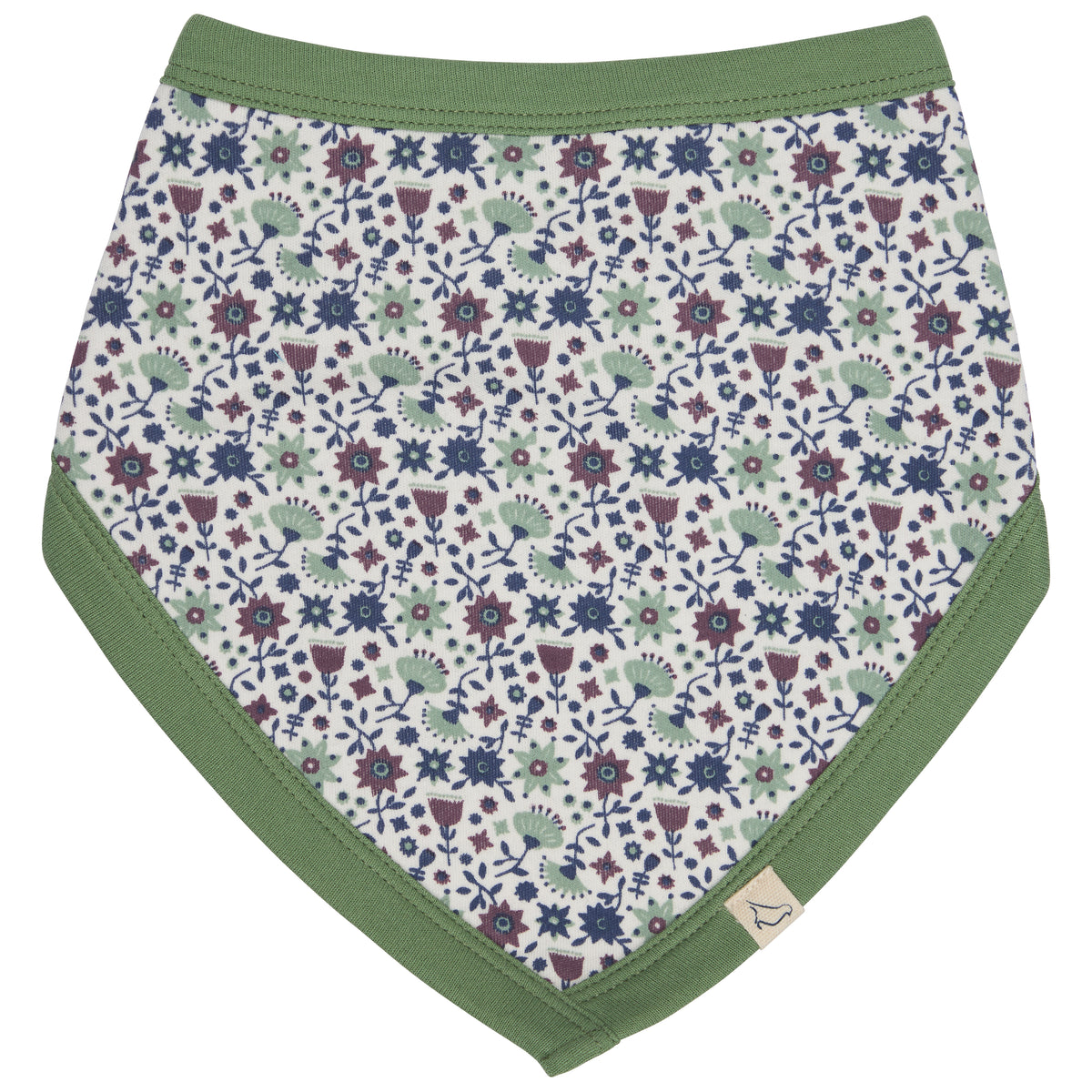 Pigeon Organics Bib (AOP), ditsy - green