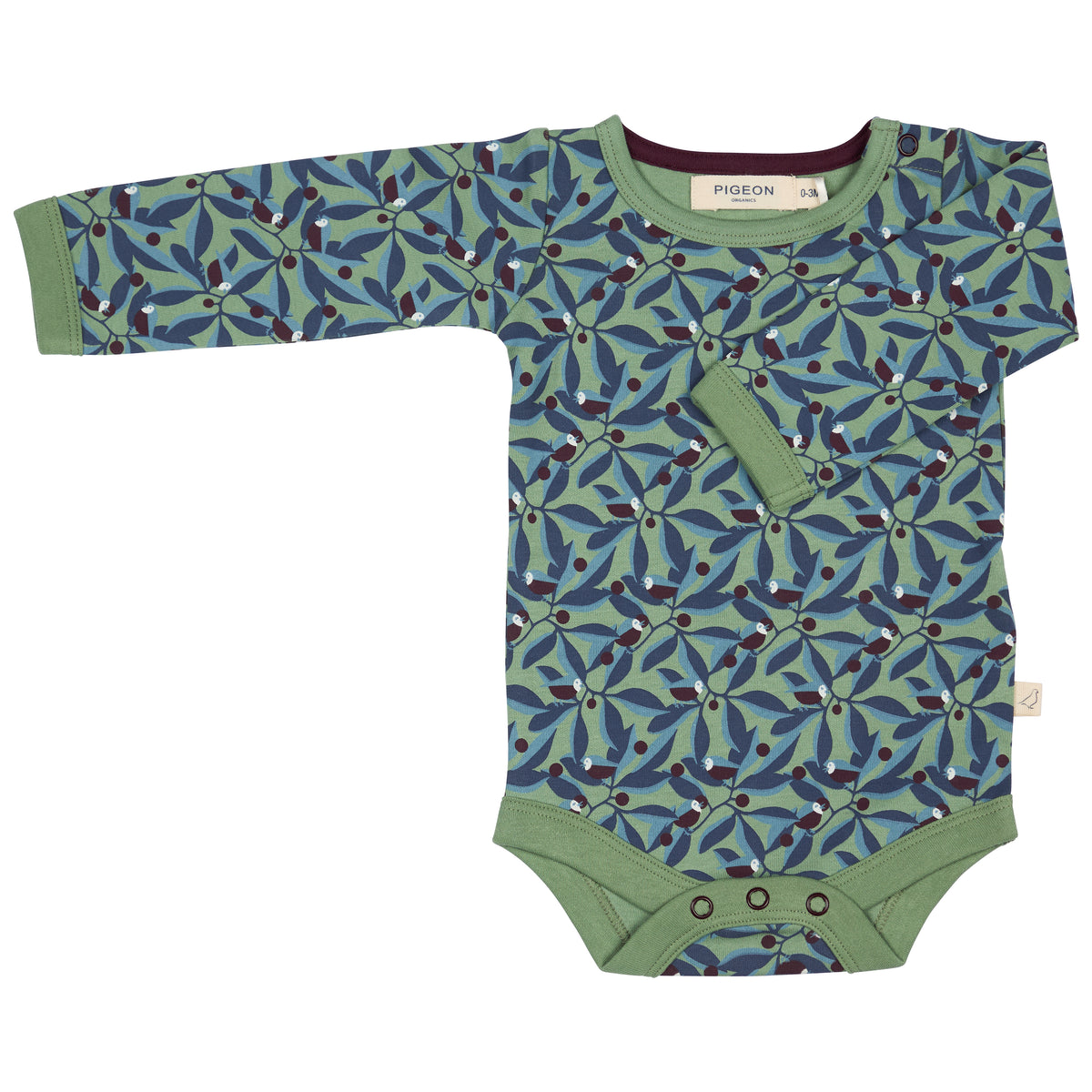 Pigeon Organics Body (AOP), birds - green