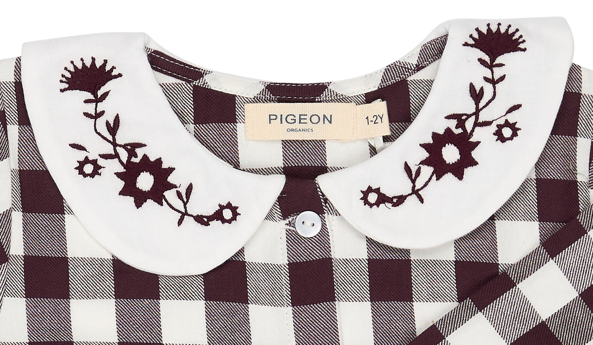 Pigeon Organics Gingham top, fig