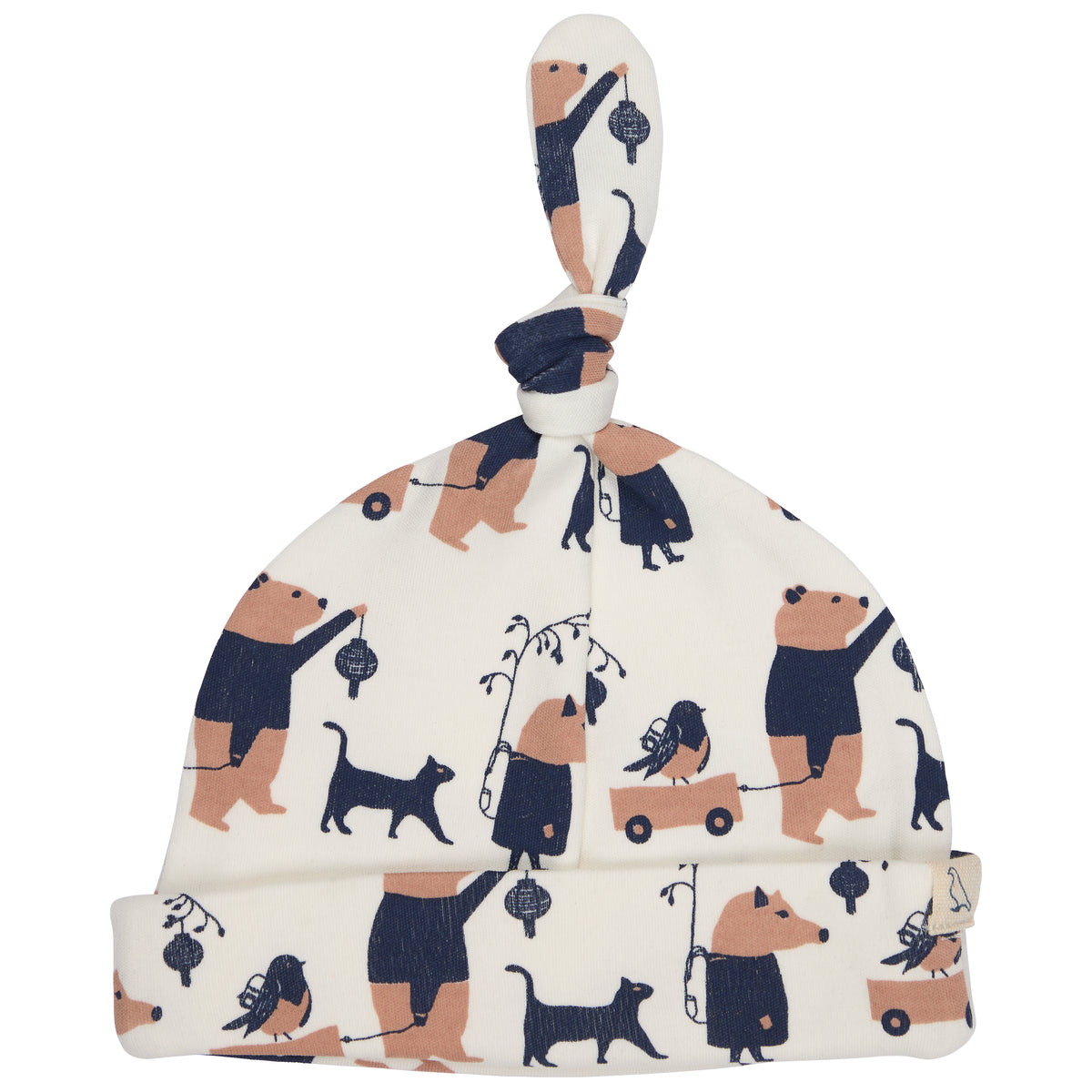Pigeon Organics Knotted hat (AOP), animal procession