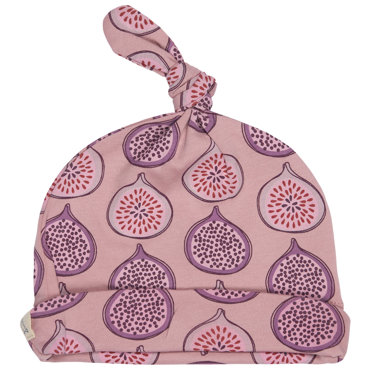 Pigeon Organics Knotted hat (AOP), fig - pink