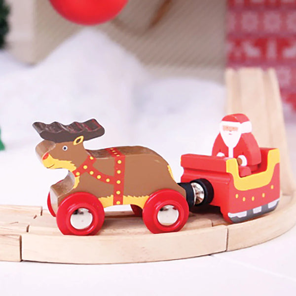 Bigjigs Father Christmas & Reindeer Train