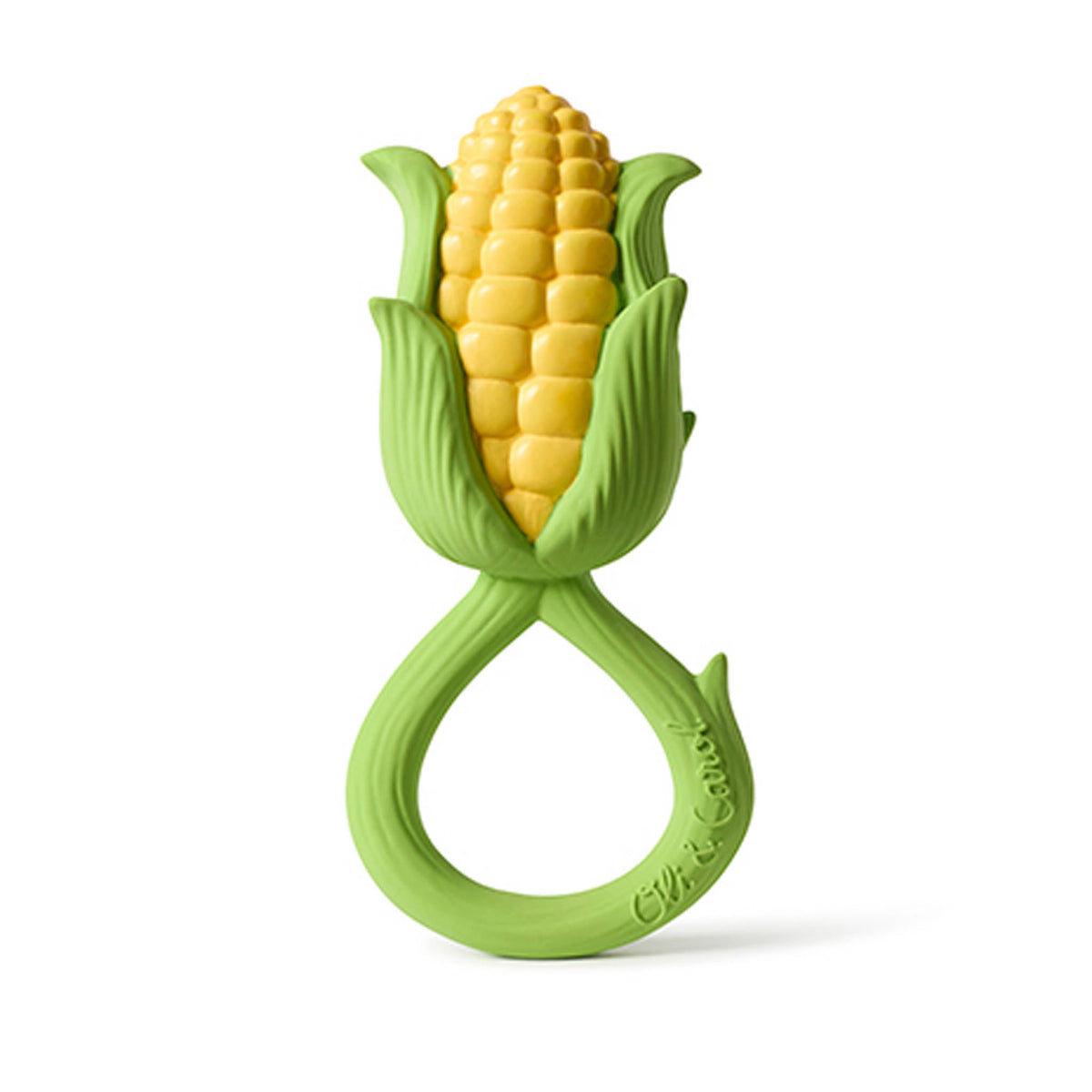 Oli & Carol Corn Natural Rubber Baby Rattle