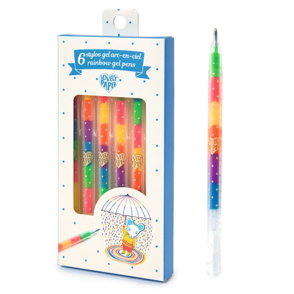 Djeco Pens - 6 Rainbow Gel Pens