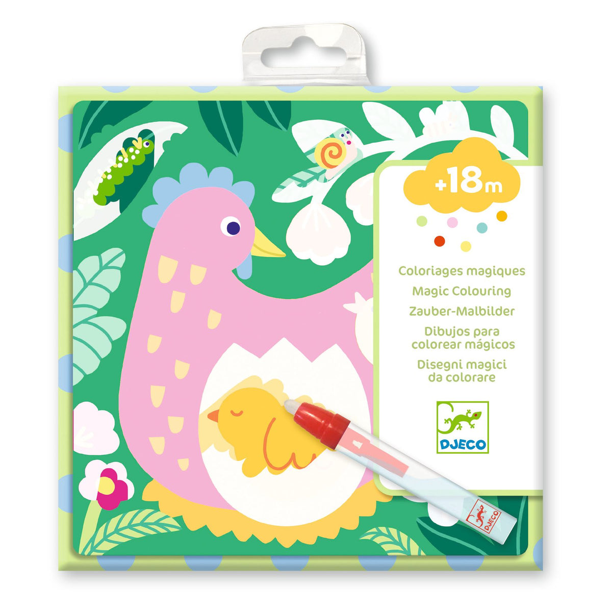 Djeco Magic Colouring - Peekaboo! Garden Baby Animals