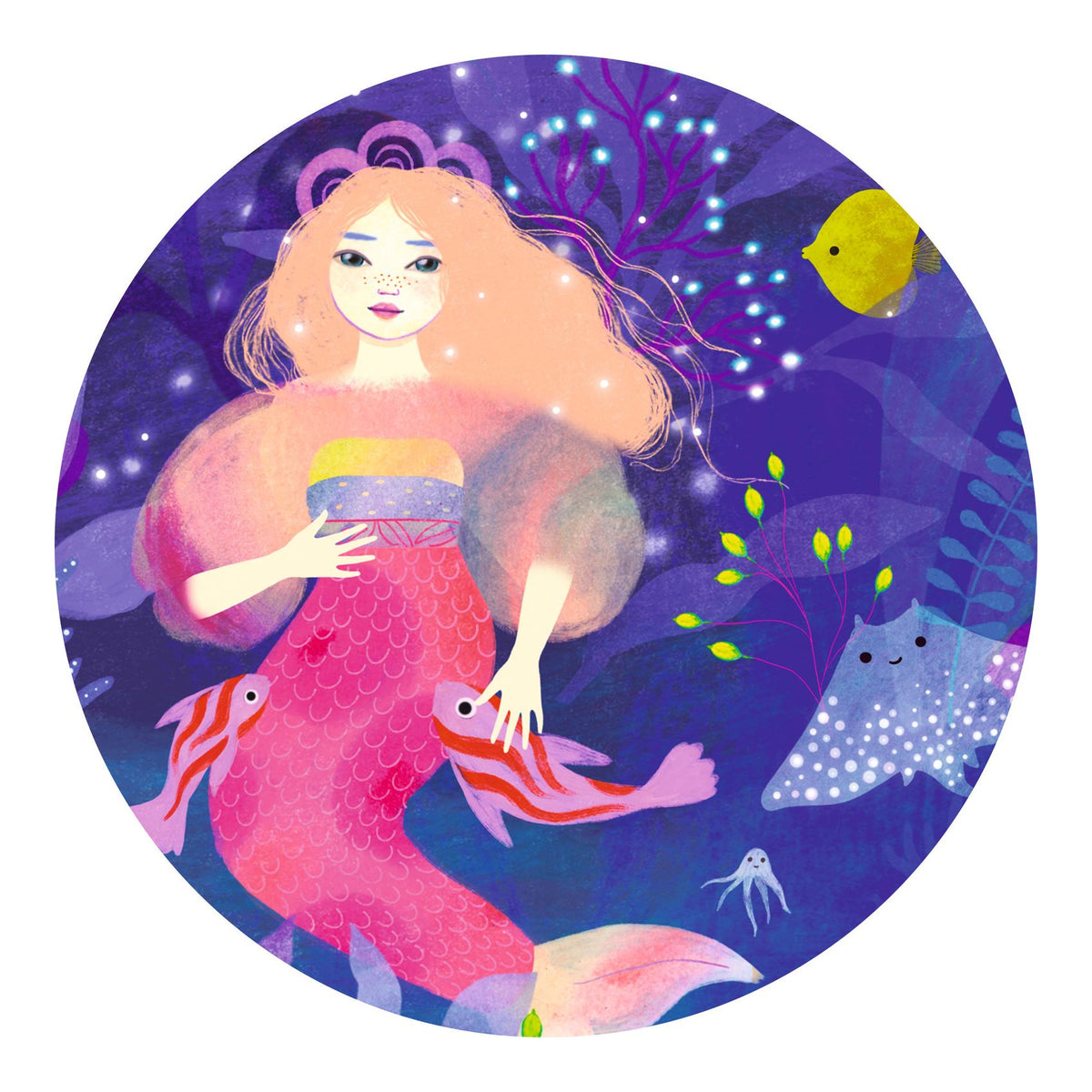 Djeco Silhouette Puzzle - Ella, The Mermaid
