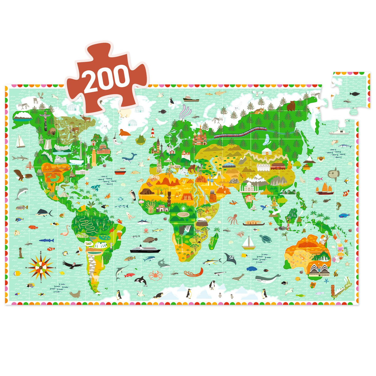 Djeco Around the World Observation Puzzle - 200 Pieces