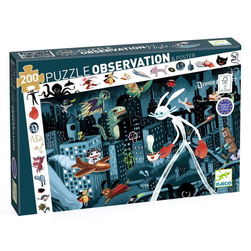 Djeco Night City Observation Puzzle - 200pcs