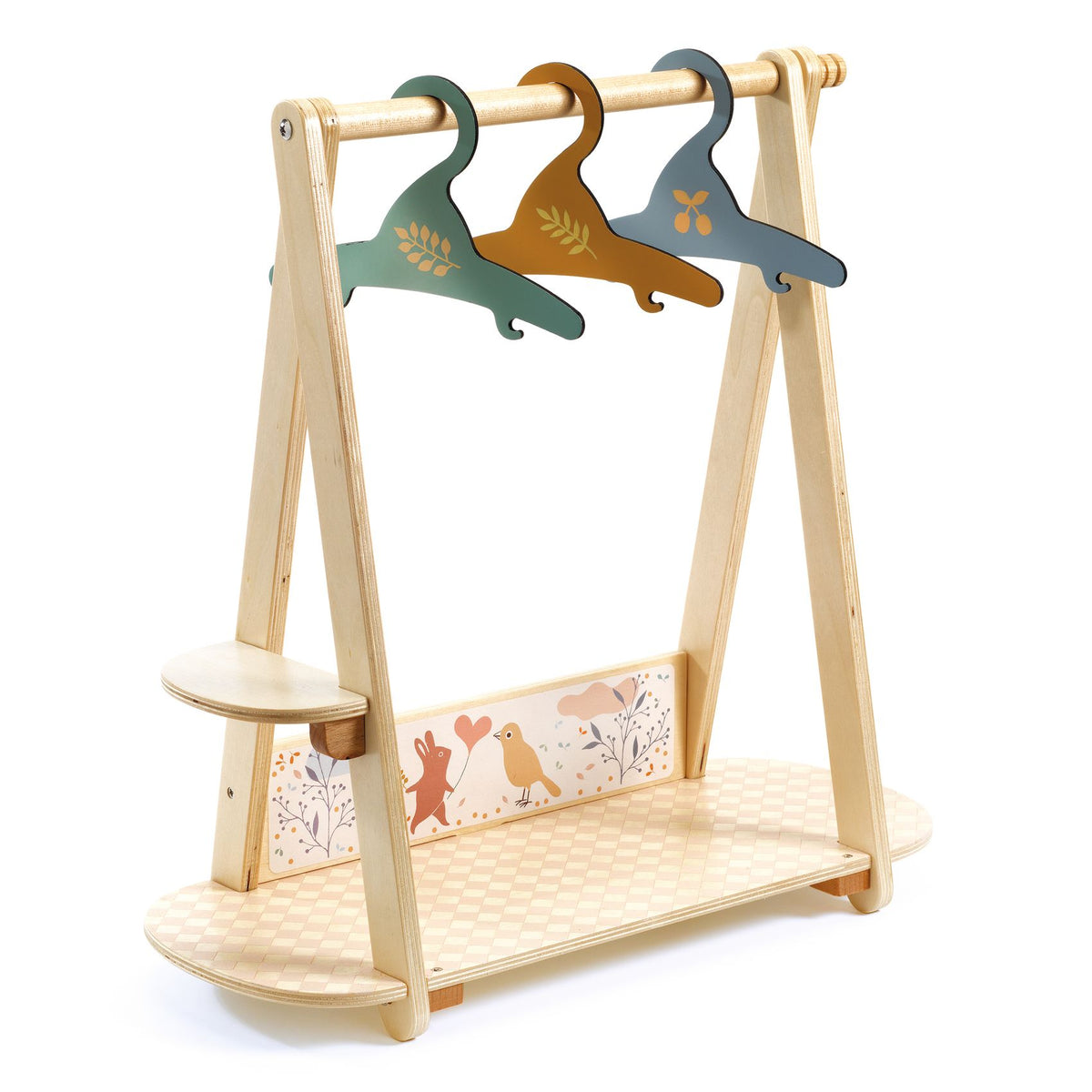 Pomea Dolls Large Clothing Rack + 3 Wooden Hangers