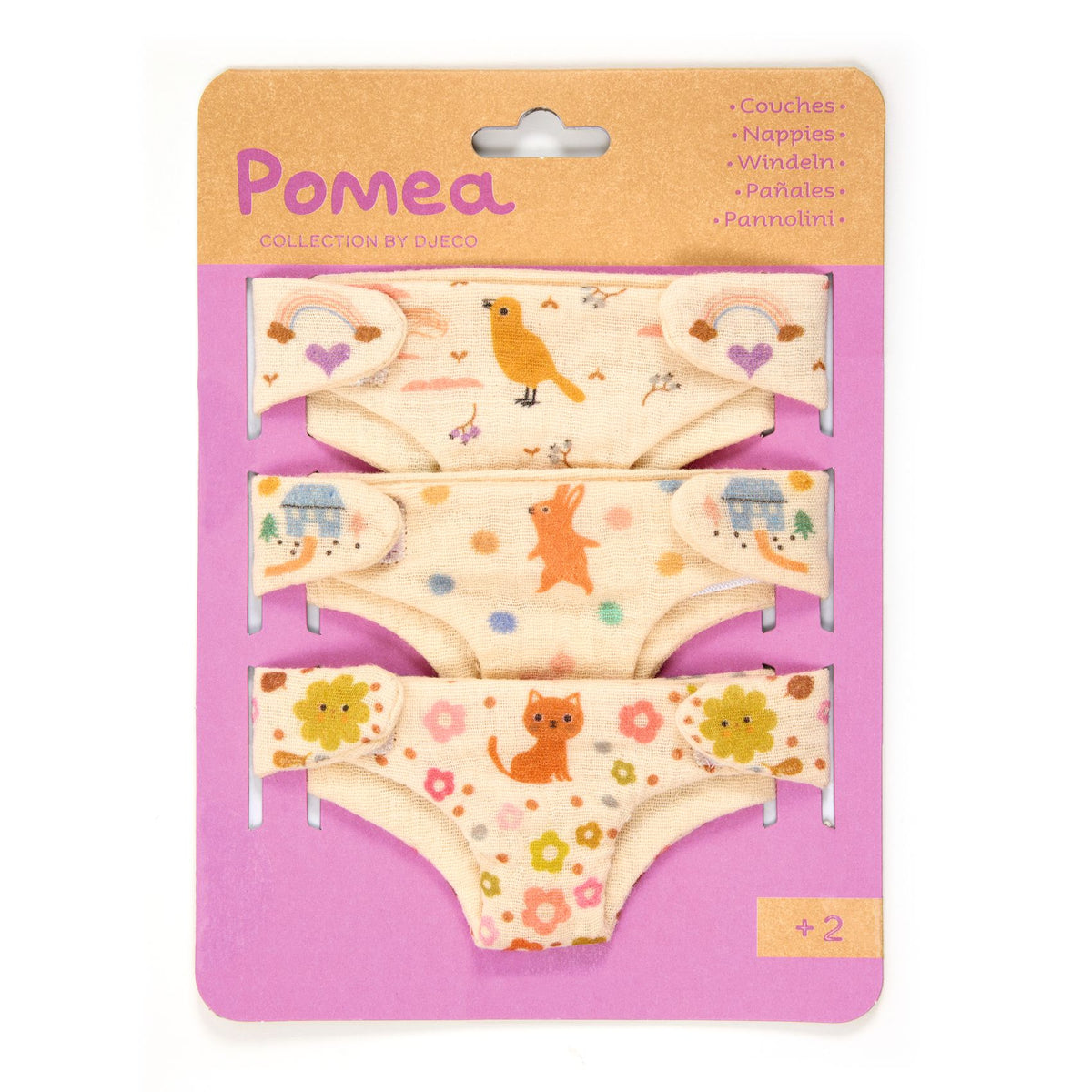 Pomea Doll 3 Nappies Set