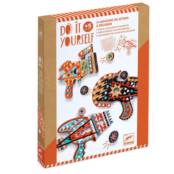 Djeco DIY Kosmic - 3 Token Launchers to Decorate
