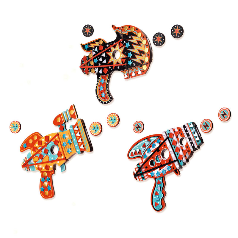 Djeco DIY Kosmic - 3 Token Launchers to Decorate