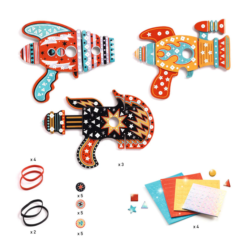 Djeco DIY Kosmic - 3 Token Launchers to Decorate