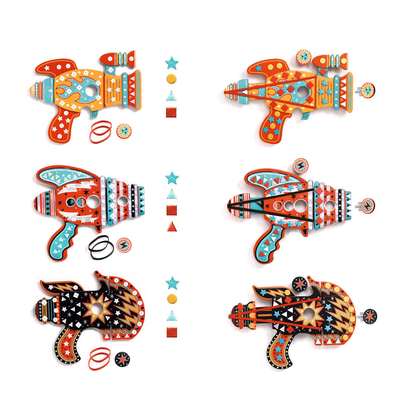 Djeco DIY Kosmic - 3 Token Launchers to Decorate
