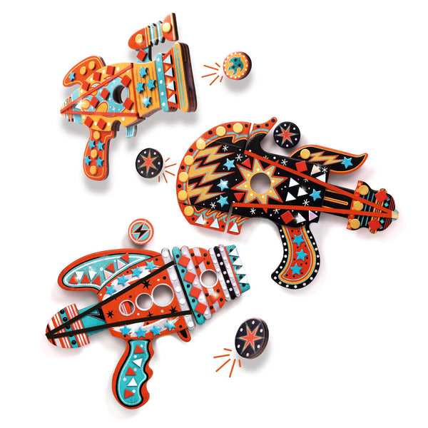 Djeco DIY Kosmic - 3 Token Launchers to Decorate