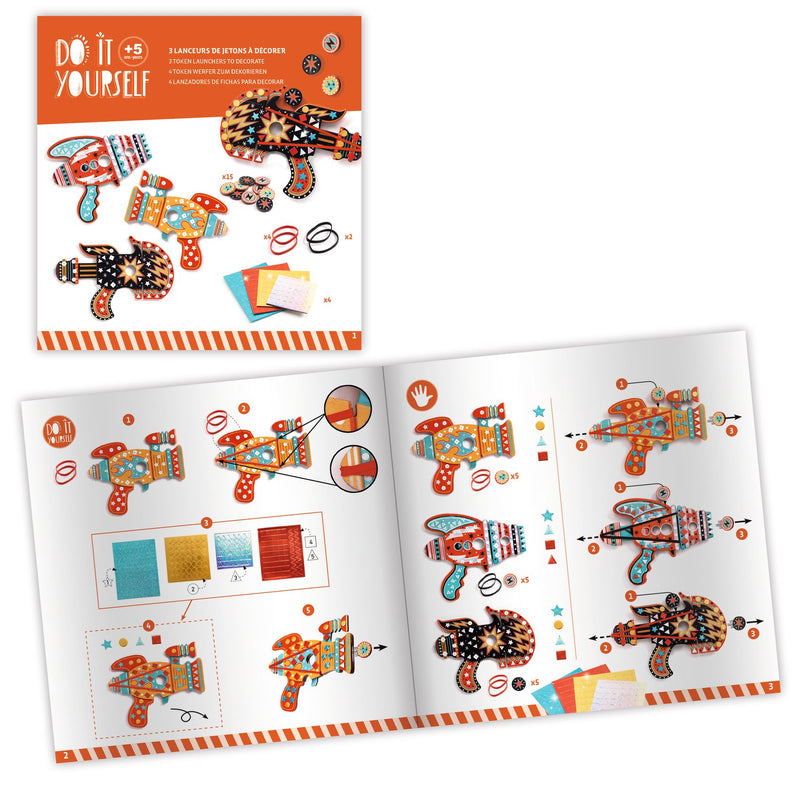 Djeco DIY Kosmic - 3 Token Launchers to Decorate