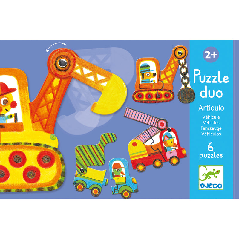 Djeco Puzzle Duo - Articulo Vehicles