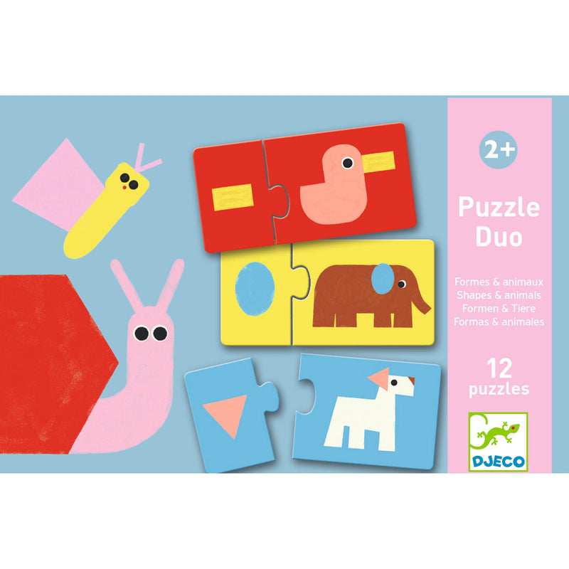 Djeco Puzzle Duo - Shapes & Animals