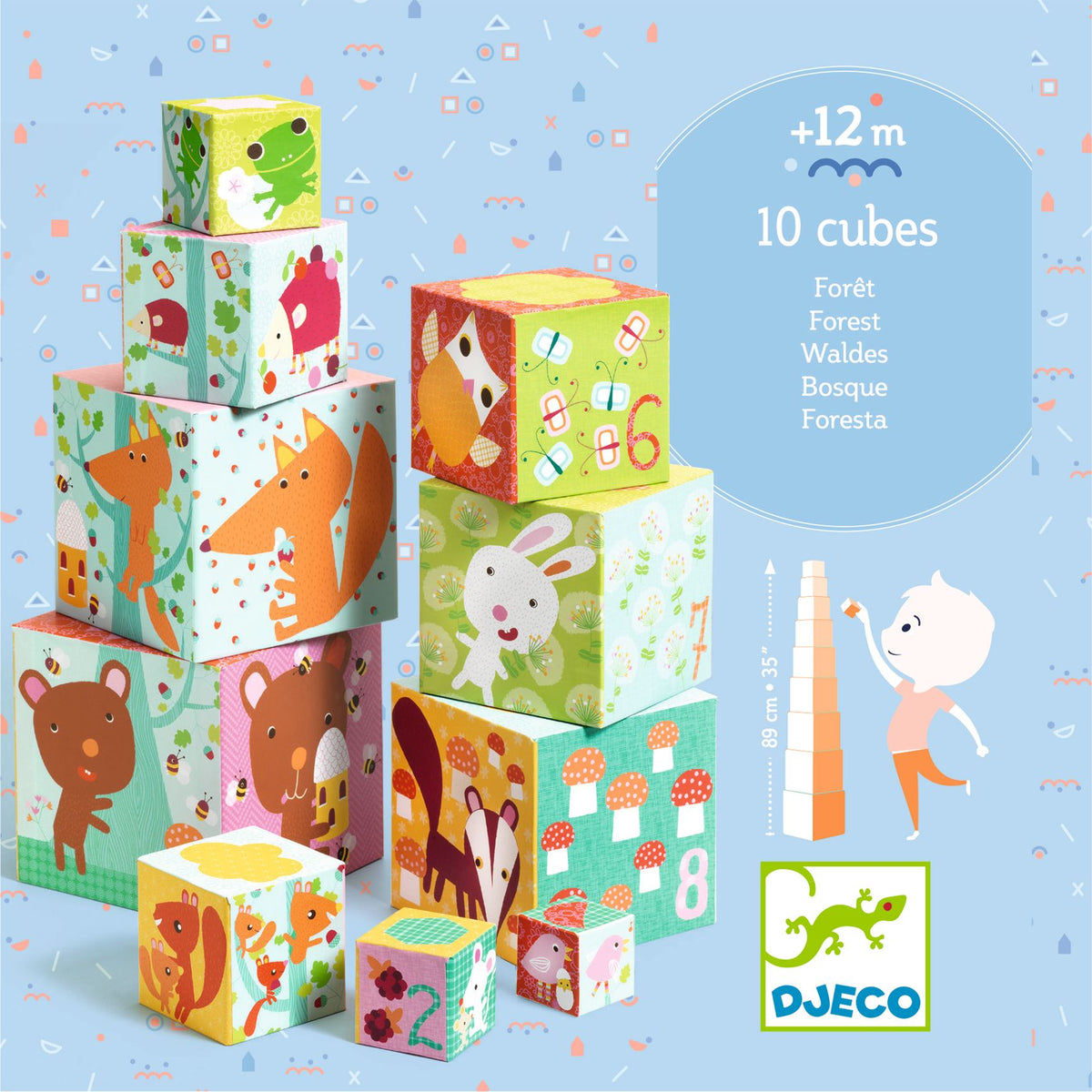 Djeco Blocks for Infants - 10 Forest Blocks