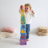 Djeco Blocks for Infants - 10 Rainbow Blocks