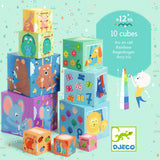 Djeco Blocks for Infants - 10 Rainbow Blocks