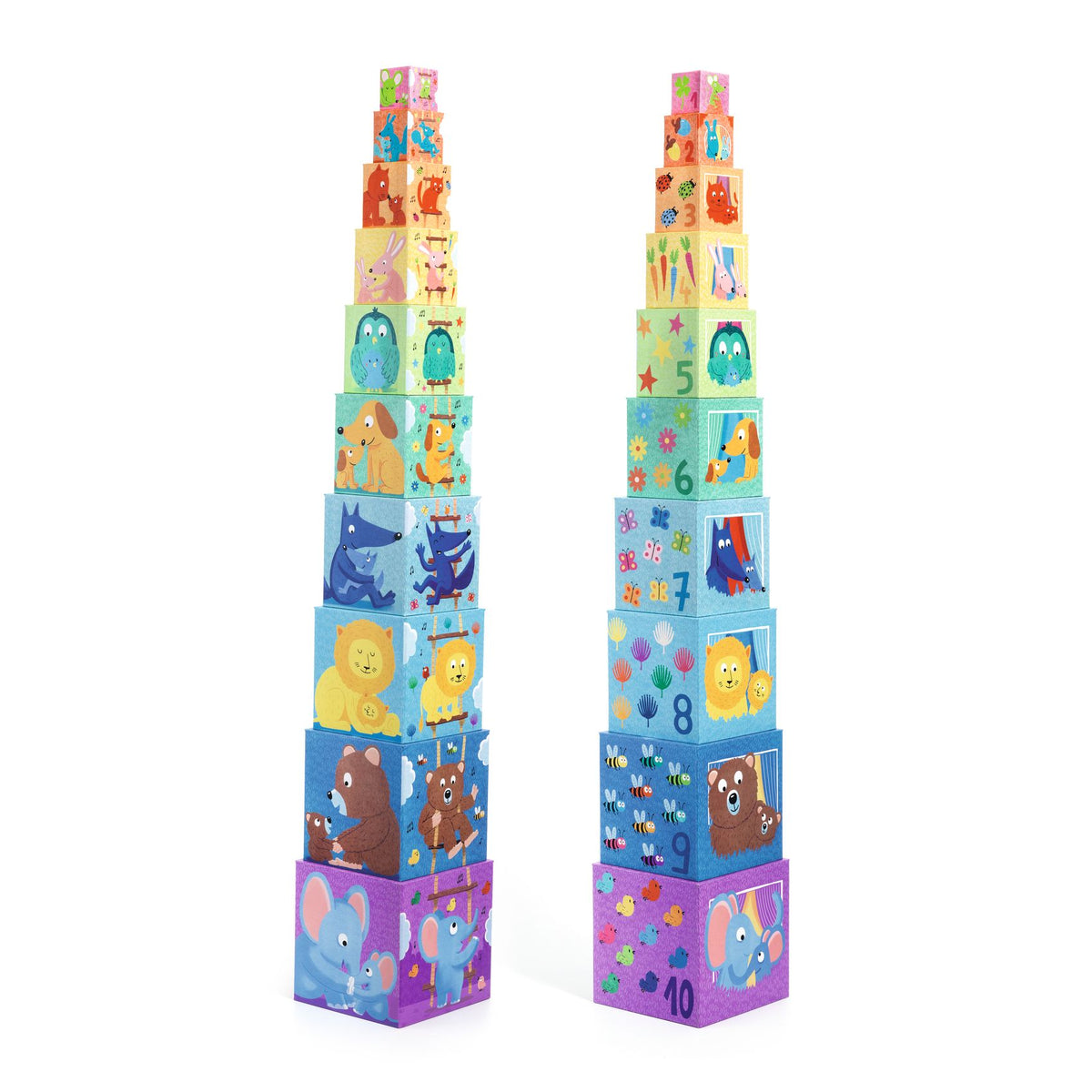 Djeco Blocks for Infants - 10 Rainbow Blocks