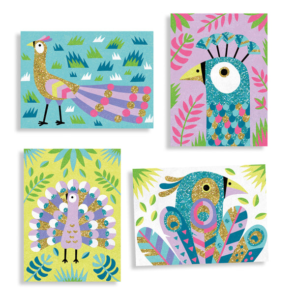 Djeco Sables & Paillettes - Dazzling Birds Sand & Glitter Art