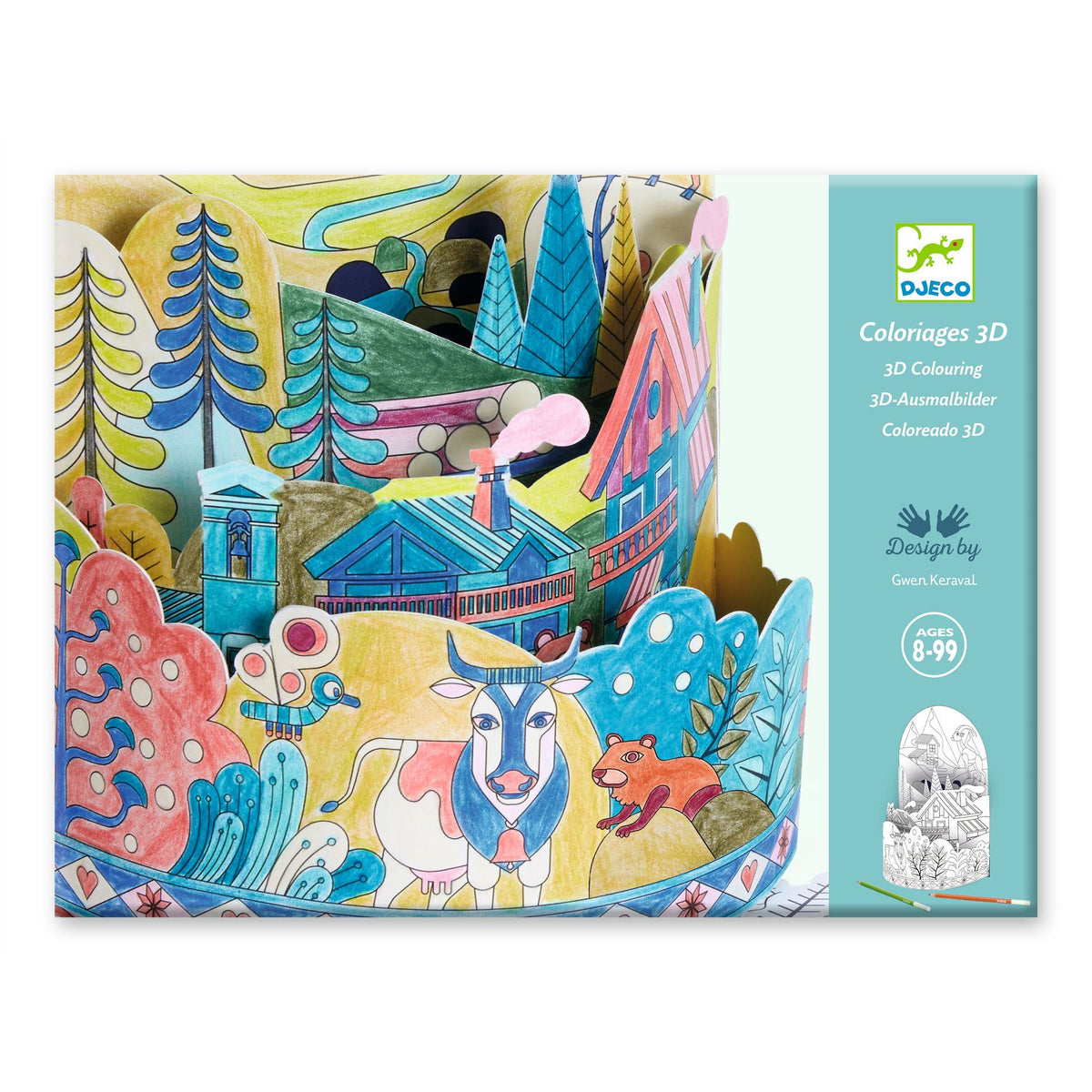 Djeco On Top of The World 3D Colouring