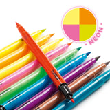 Djeco Colours - 10 Felt Tip Brush Pens Pop Colours (Neon)