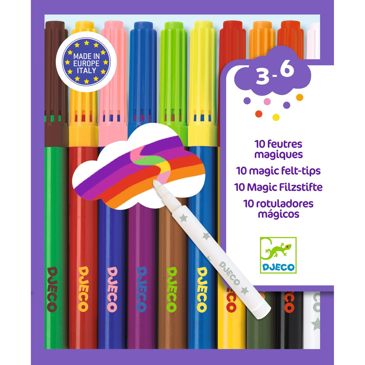 Djeco Colours - 10 Magic Felt Tips