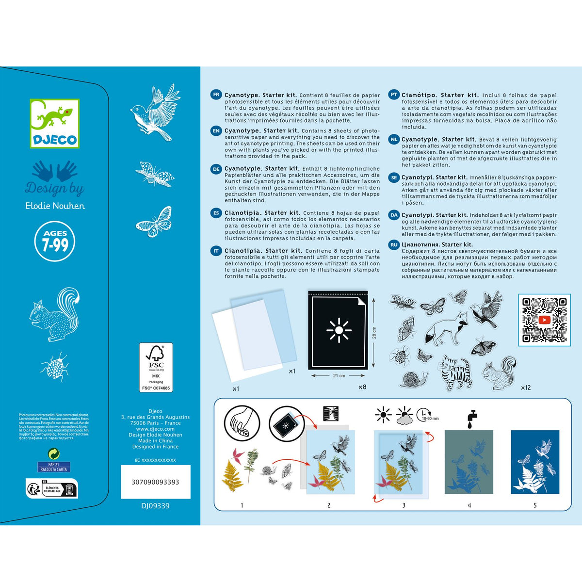 Djeco Cyanotype Paper - 12 sheets Refill