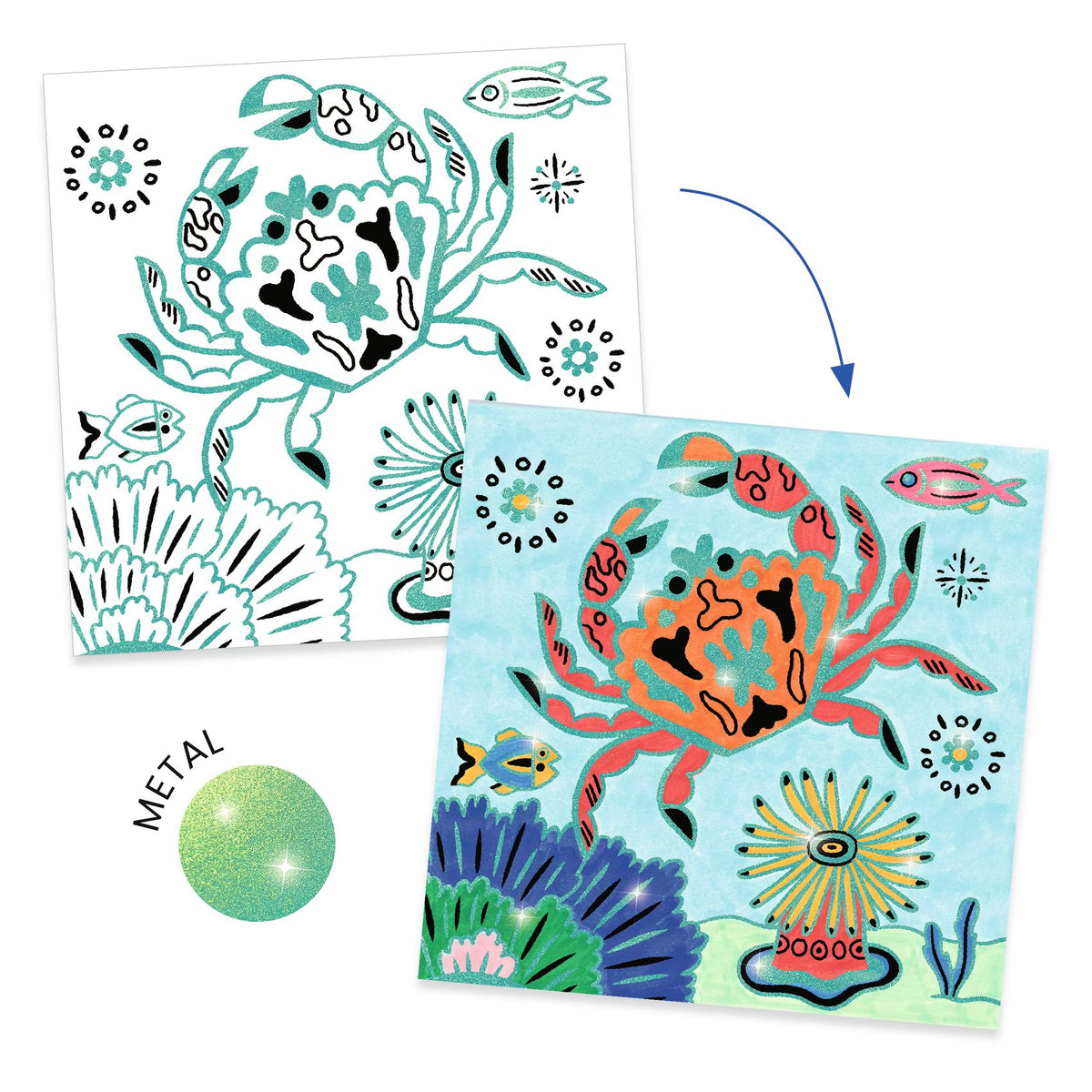 Djeco Brilliant Colouring - Under the Sea