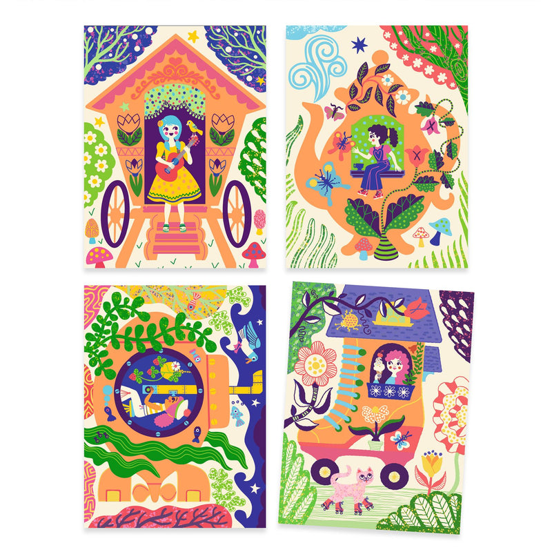 Djeco Scratch Cards - Wacky Houses