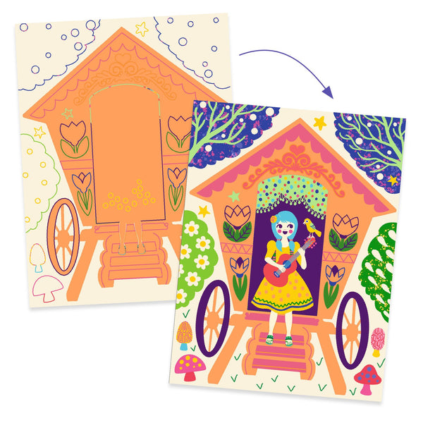 Djeco Scratch Cards - Wacky Houses