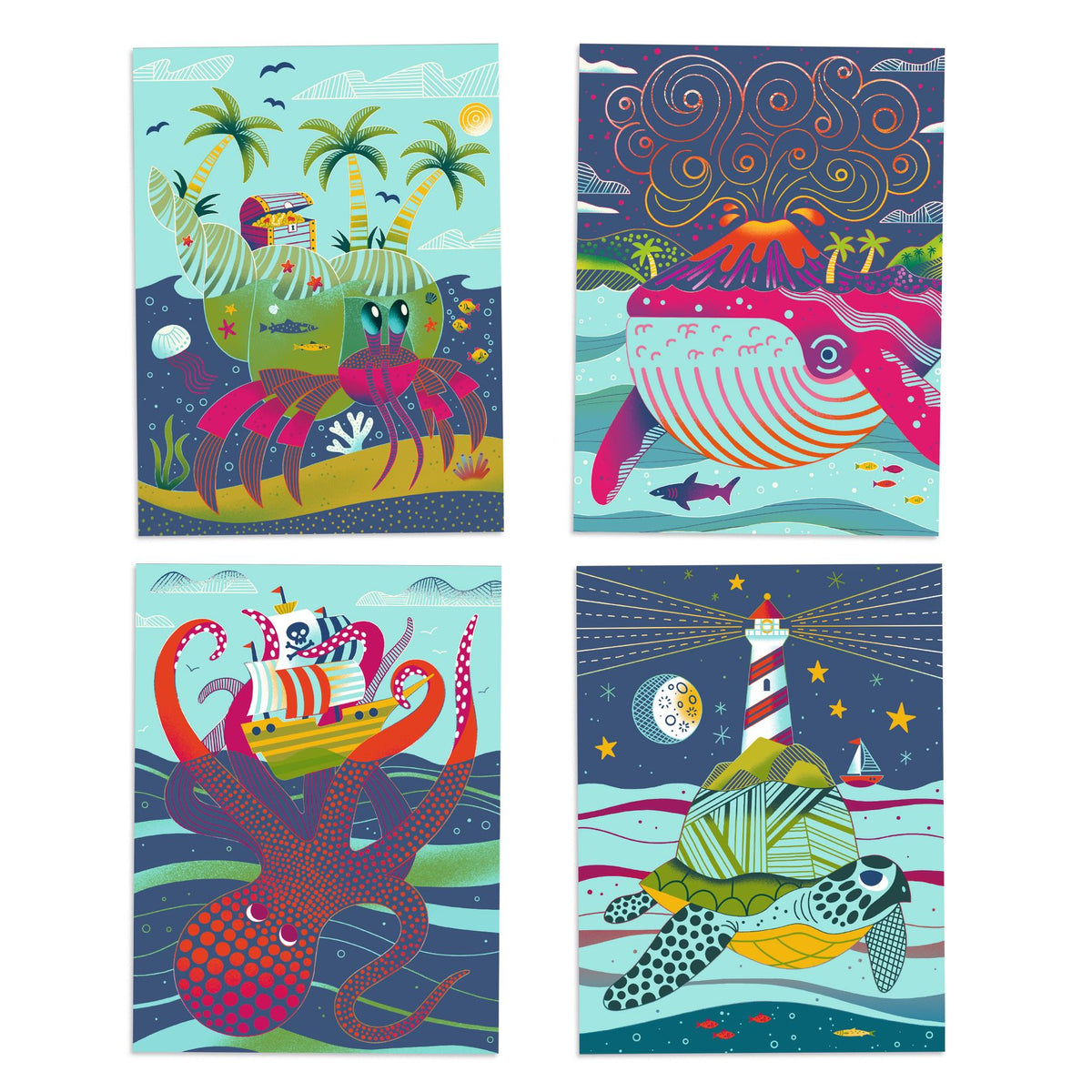 Djeco Duo Scratch Cards - Topsy Turvy