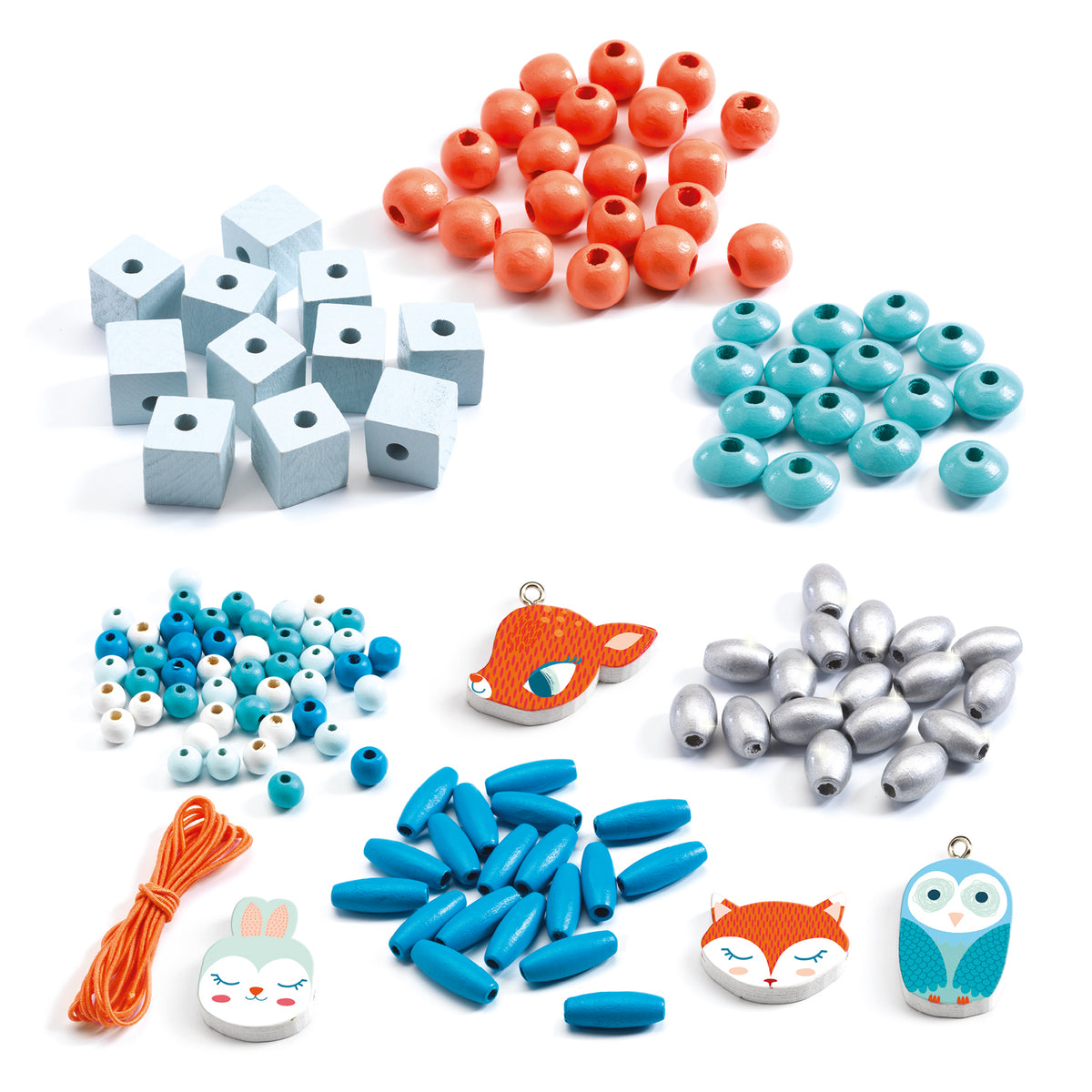 Djeco Abundance Jewellery Wooden Beads - Little Animals