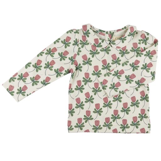 Pigeon Organics Peter Pan collar blouse - dotty flower pink