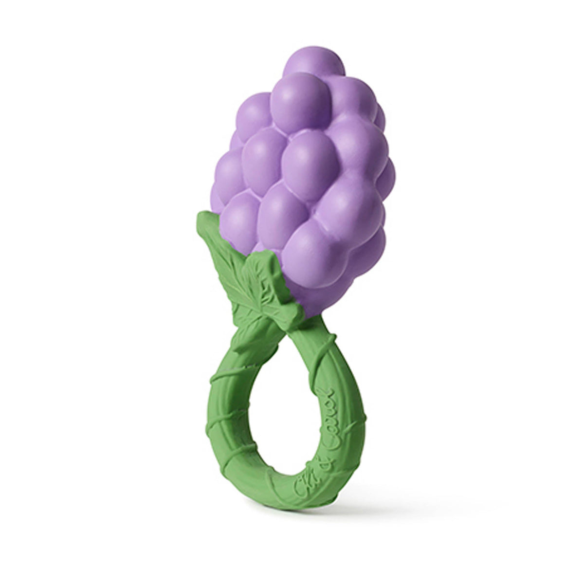 Oli & Carol Grape Natural Rubber Baby Rattle & Teether