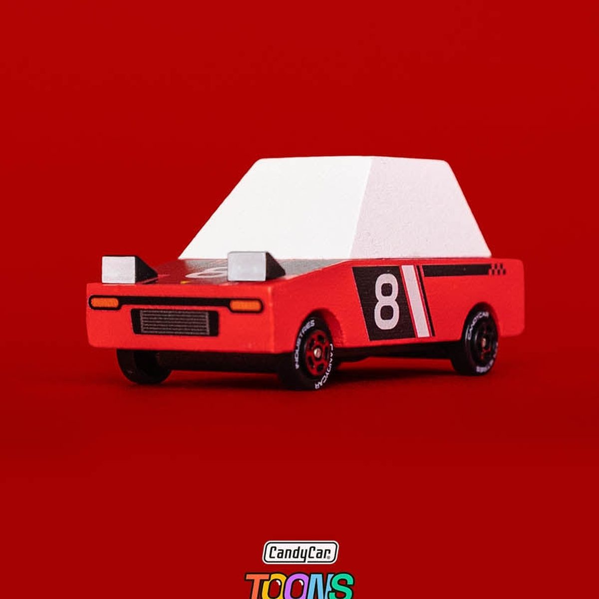 Candylab TOONS Wooden Diecast Car Hachigo Red Racer