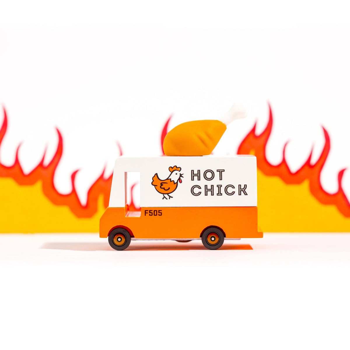 Candylab Wooden Diecast Candyvan Hot Chicken Van